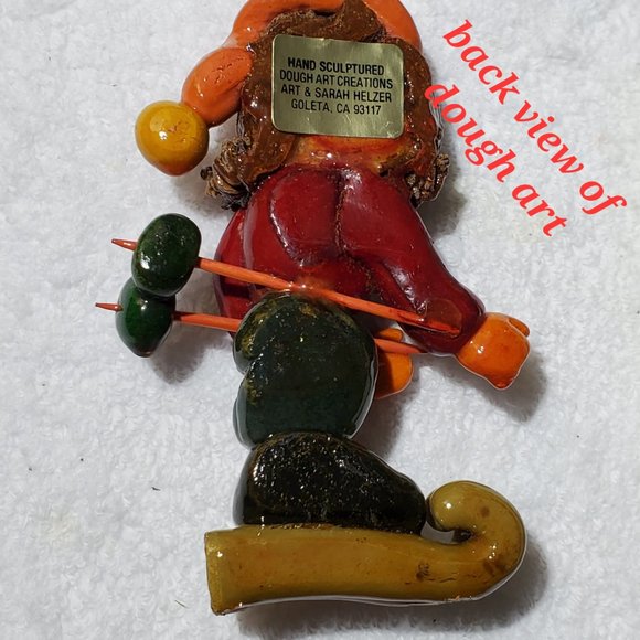 Ski Utah Hand-Sculptured Dough Art Christmas Ornament - Picture 5 of 6